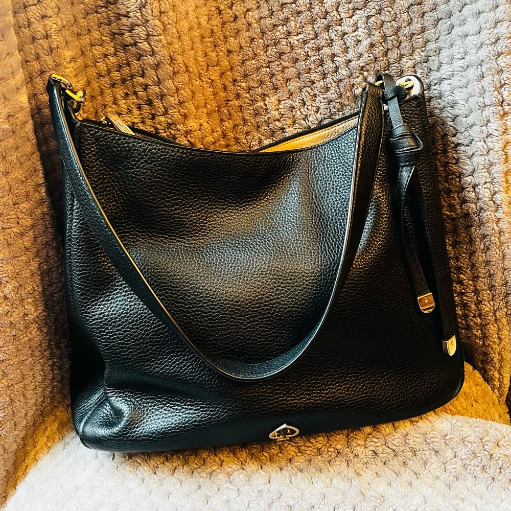 Kate Spade Black Pebbled Leather Shoulder Hobo with Gold Hardware - Picture 2 of 8